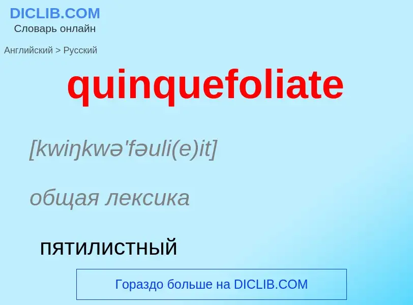 Как переводится quinquefoliate на Русский язык