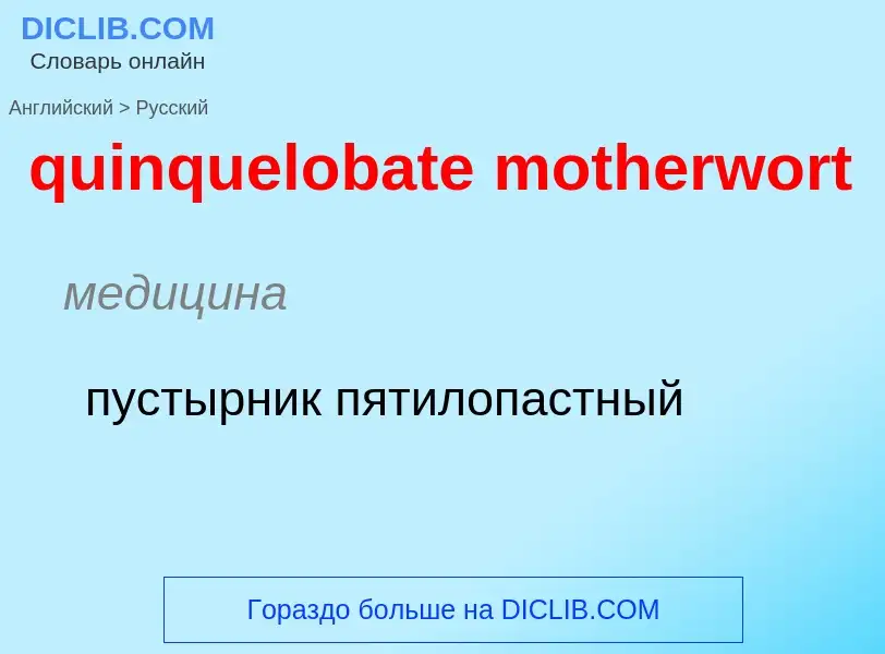 Как переводится quinquelobate motherwort на Русский язык