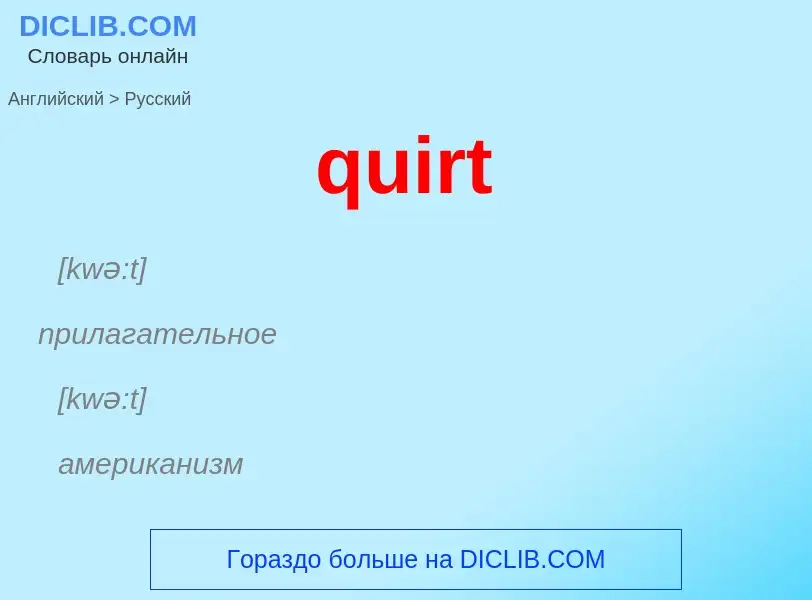 Как переводится quirt на Русский язык