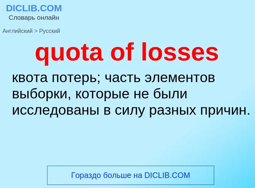 Как переводится quota of losses на Русский язык