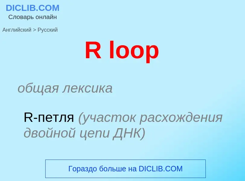 Как переводится R loop на Русский язык