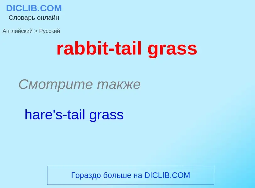 ¿Cómo se dice rabbit-tail grass en Ruso? Traducción de &#39rabbit-tail grass&#39 al Ruso