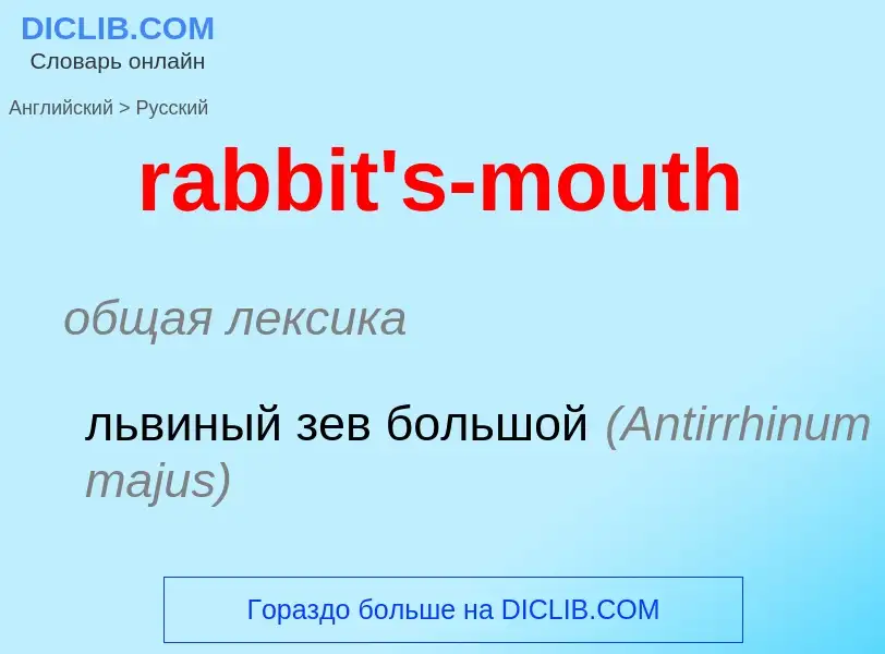 ¿Cómo se dice rabbit's-mouth en Ruso? Traducción de &#39rabbit's-mouth&#39 al Ruso