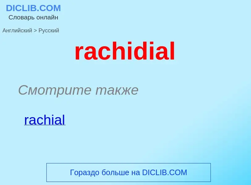 ¿Cómo se dice rachidial en Ruso? Traducción de &#39rachidial&#39 al Ruso