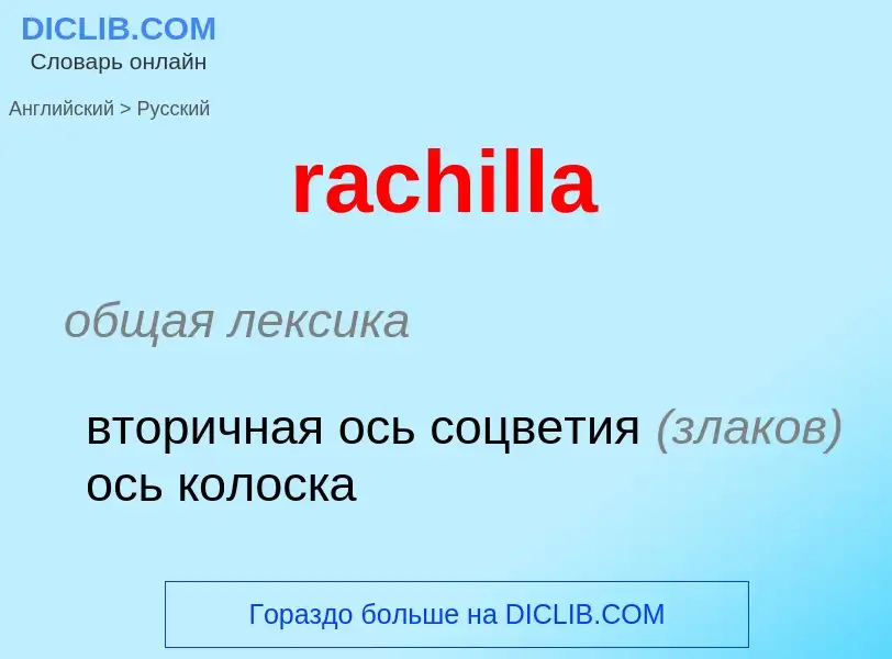 ¿Cómo se dice rachilla en Ruso? Traducción de &#39rachilla&#39 al Ruso