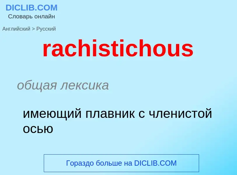 ¿Cómo se dice rachistichous en Ruso? Traducción de &#39rachistichous&#39 al Ruso