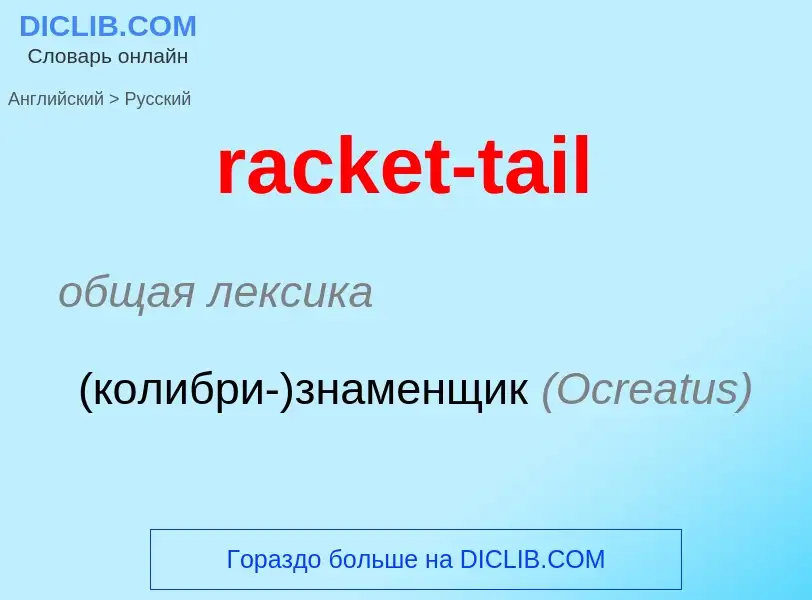 ¿Cómo se dice racket-tail en Ruso? Traducción de &#39racket-tail&#39 al Ruso