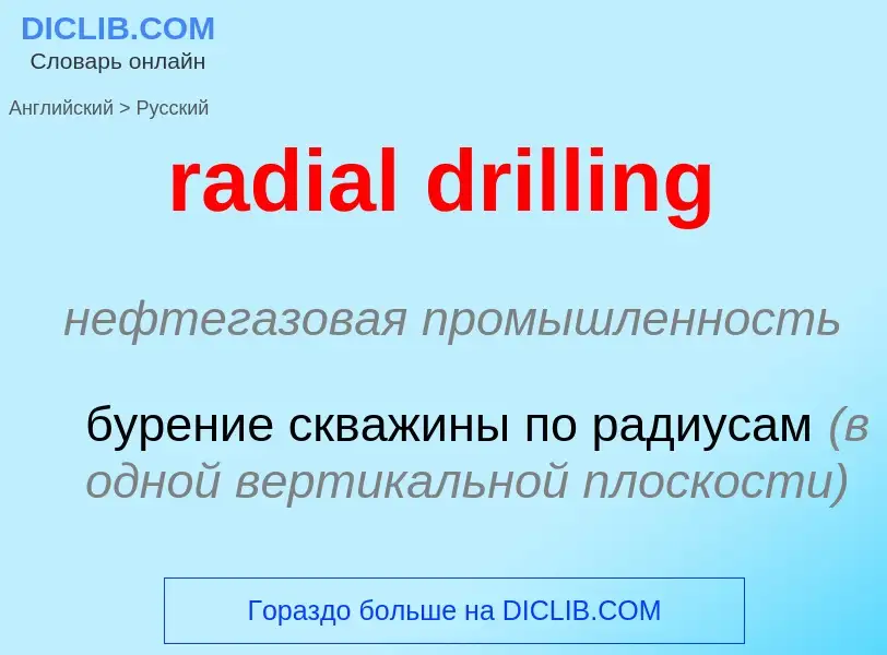 ¿Cómo se dice radial drilling en Ruso? Traducción de &#39radial drilling&#39 al Ruso