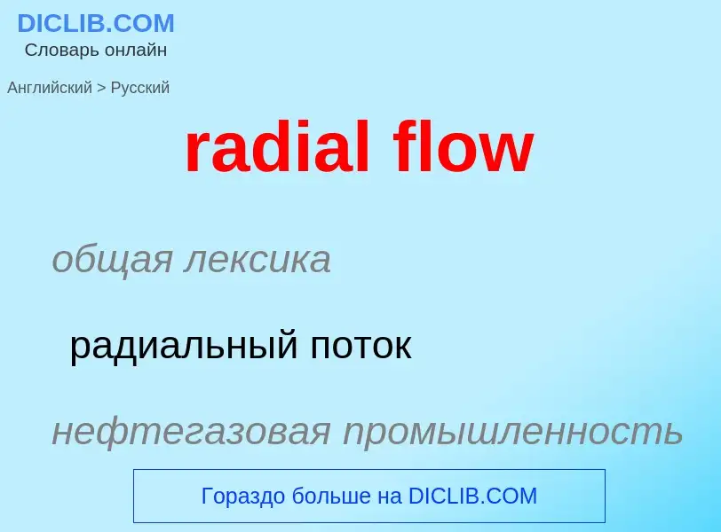 ¿Cómo se dice radial flow en Ruso? Traducción de &#39radial flow&#39 al Ruso