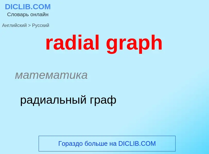 ¿Cómo se dice radial graph en Ruso? Traducción de &#39radial graph&#39 al Ruso