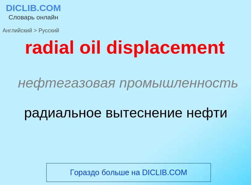 ¿Cómo se dice radial oil displacement en Ruso? Traducción de &#39radial oil displacement&#39 al Ruso