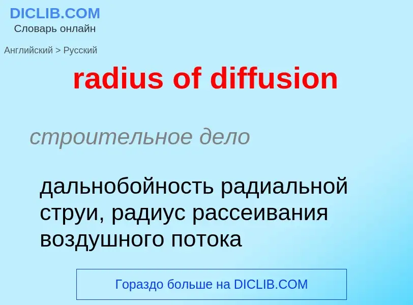 Как переводится radius of diffusion на Русский язык