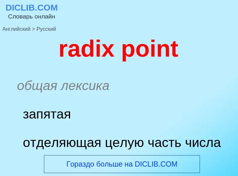 What is the Russian for radix point? Translation of &#39radix point&#39 to Russian