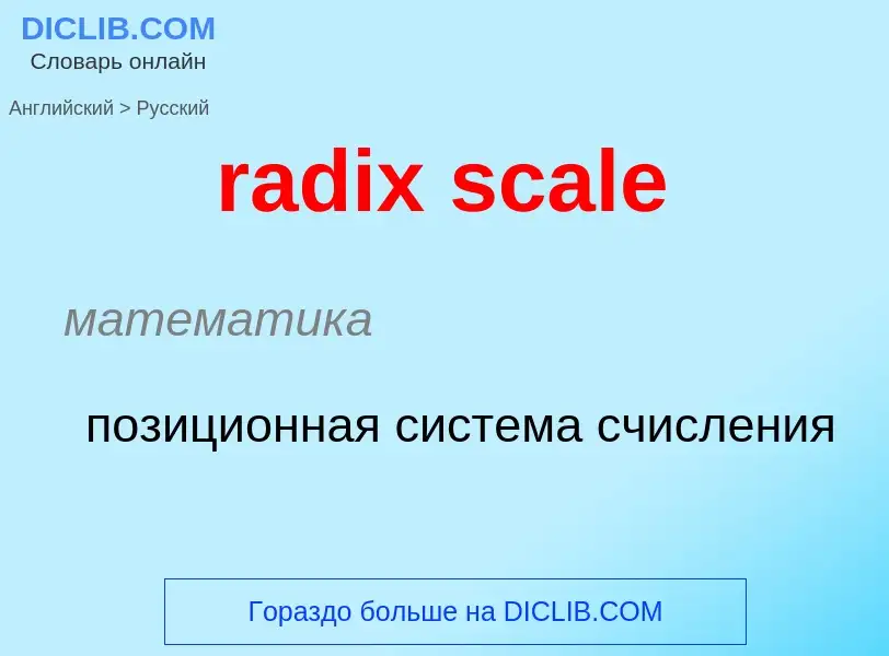 Как переводится radix scale на Русский язык