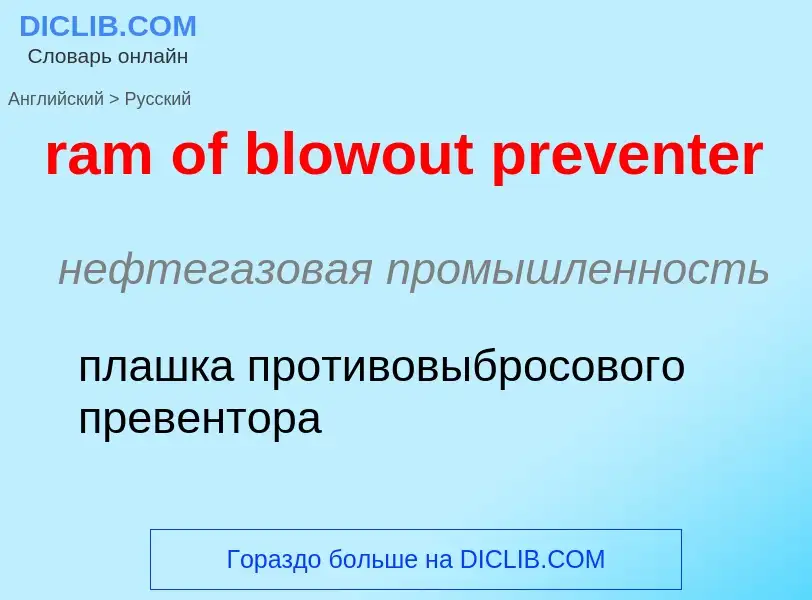 Как переводится ram of blowout preventer на Русский язык