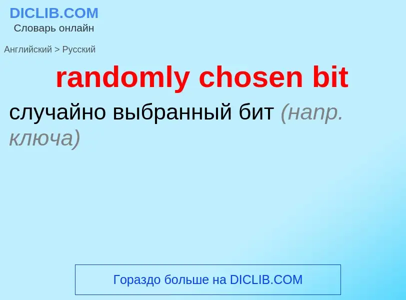 Как переводится randomly chosen bit на Русский язык