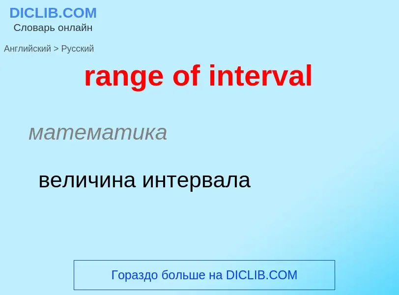 Как переводится range of interval на Русский язык