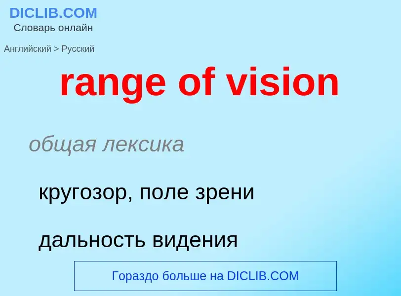 Как переводится range of vision на Русский язык