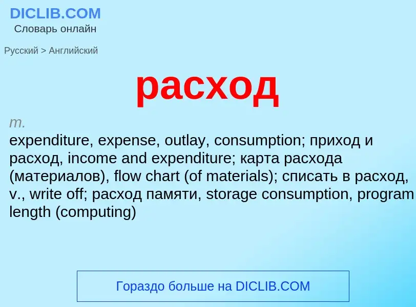 Как переводится расход на Английский язык