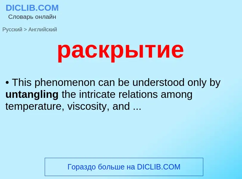 Как переводится раскрытие на Английский язык