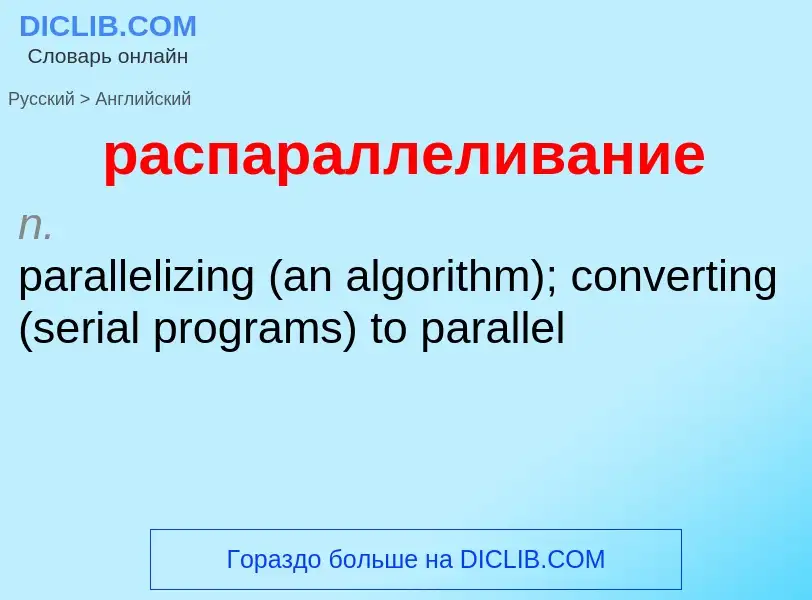 Как переводится распараллеливание на Английский язык