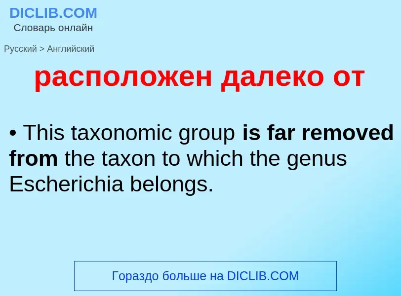 Как переводится расположен далеко от на Английский язык