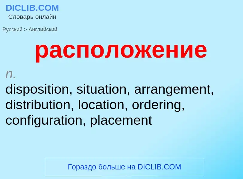 Как переводится расположение на Английский язык