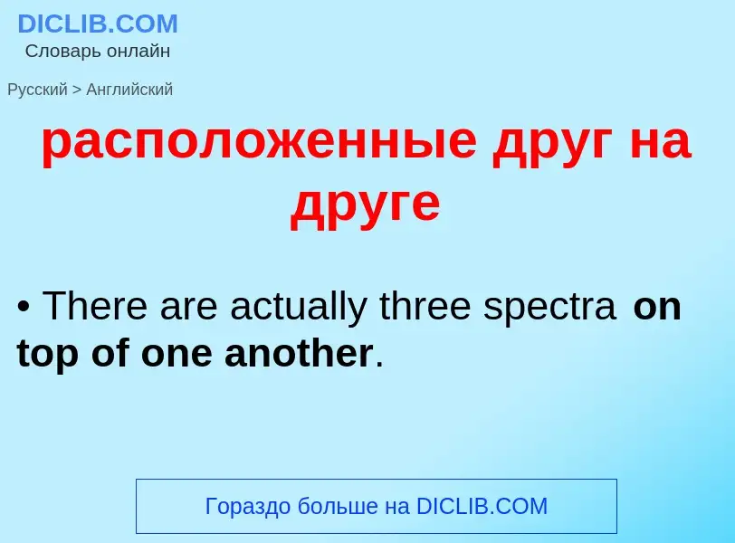 Как переводится расположенные друг на друге на Английский язык