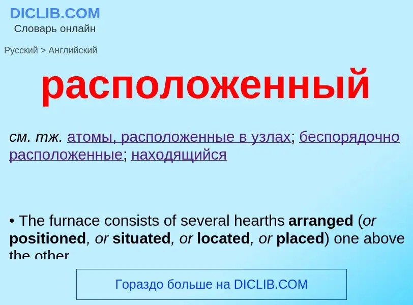 Как переводится расположенный на Английский язык