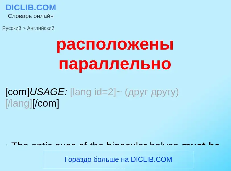 Как переводится расположены параллельно на Английский язык