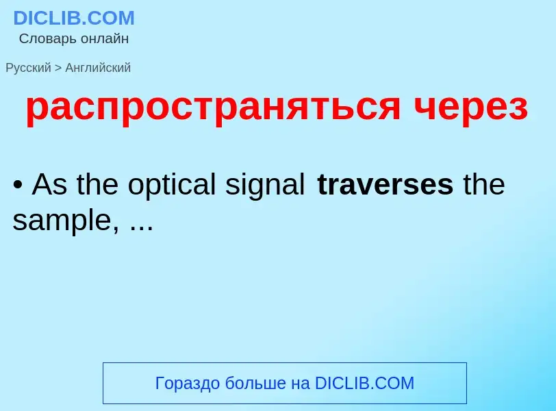 Как переводится распространяться через на Английский язык