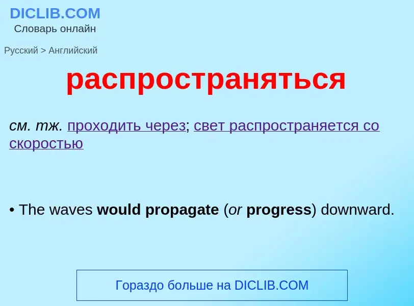 Как переводится распространяться на Английский язык