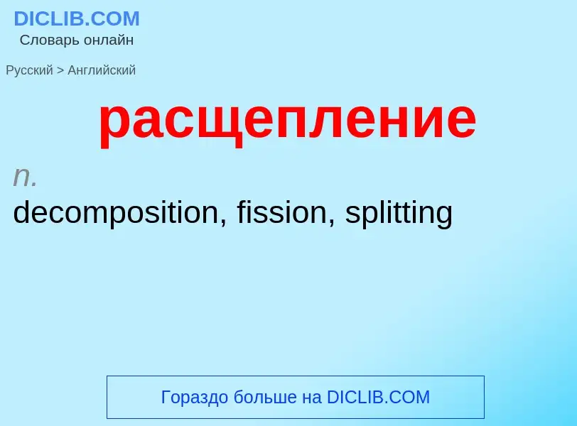 Как переводится расщепление на Английский язык