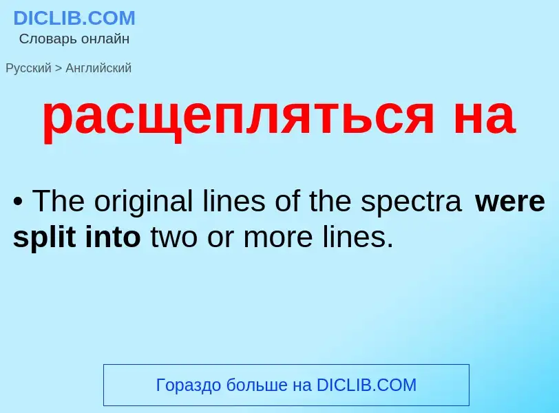 Как переводится расщепляться на на Английский язык