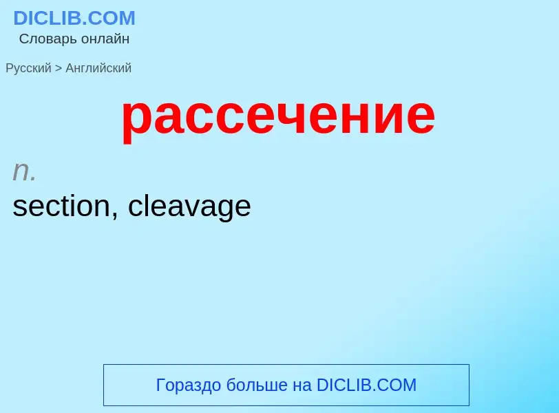 Как переводится рассечение на Английский язык