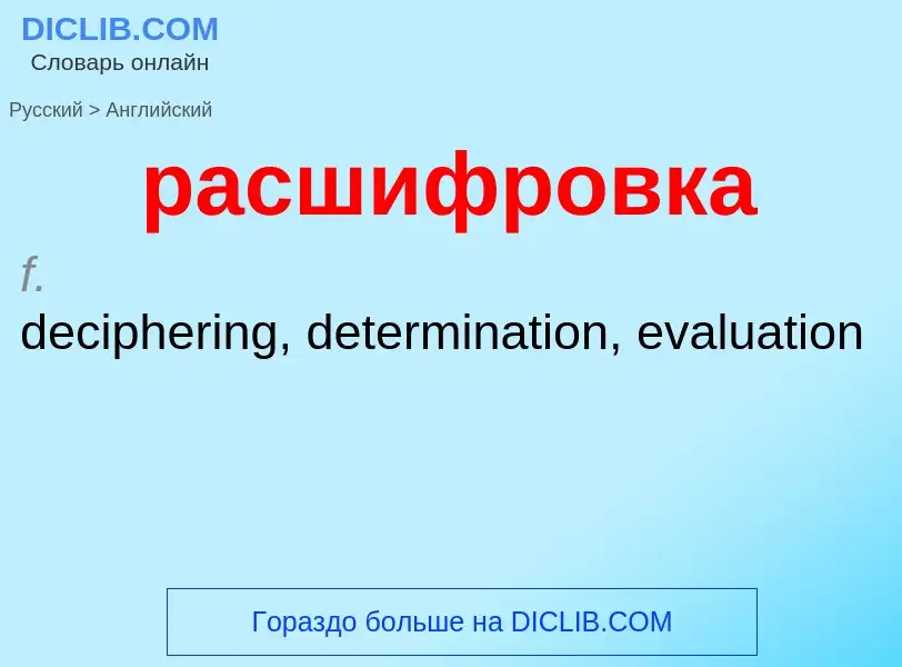 Как переводится расшифровка на Английский язык