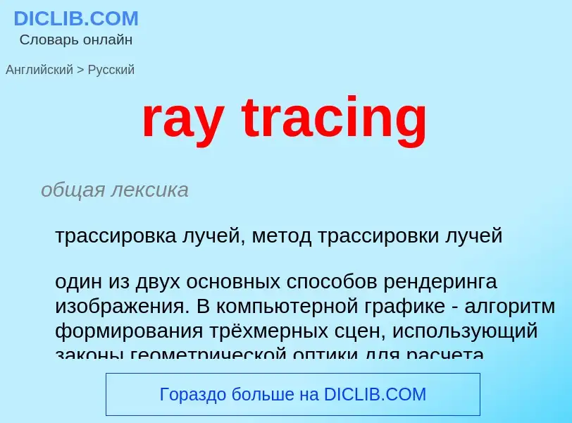 What is the Russian for ray tracing? Translation of &#39ray tracing&#39 to Russian