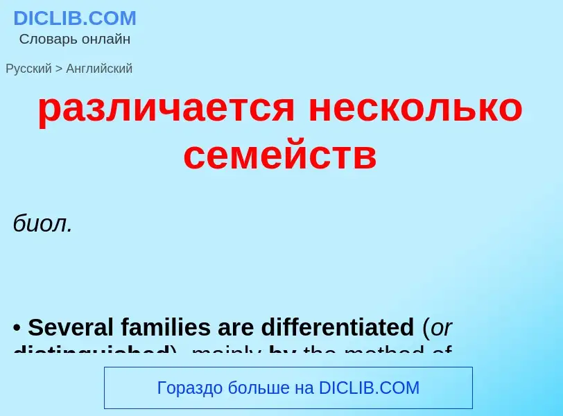Μετάφραση του &#39различается несколько семейств&#39 σε Αγγλικά