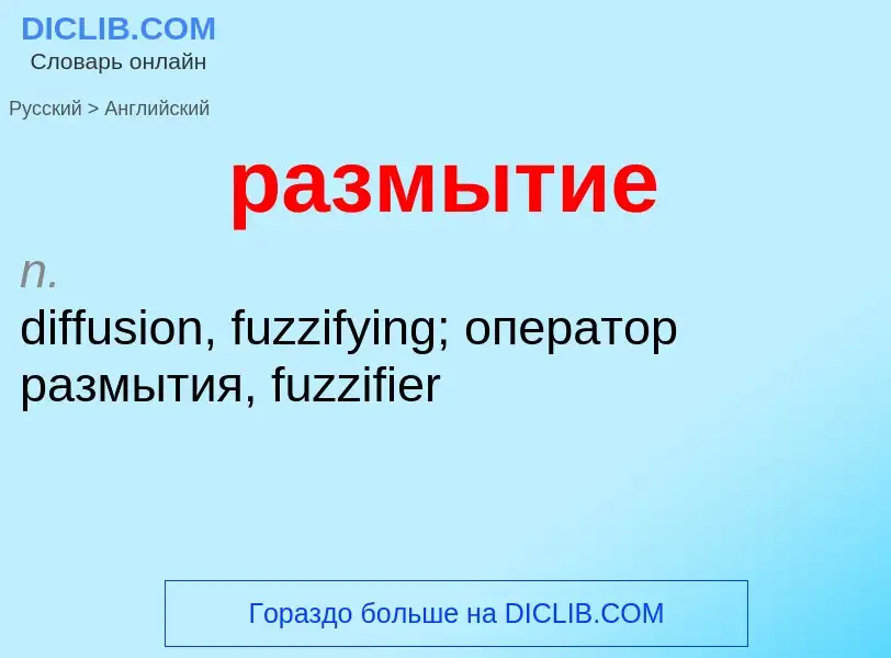 Как переводится размытие на Английский язык