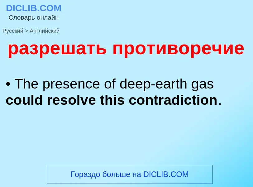 Как переводится разрешать противоречие на Английский язык