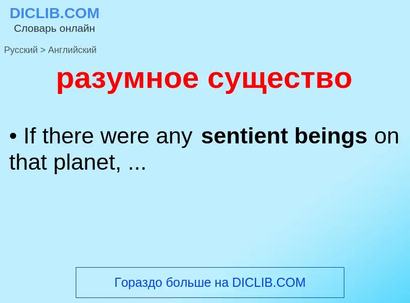 Как переводится разумное существо на Английский язык