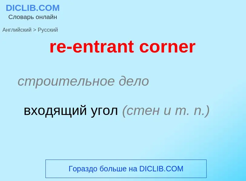 Как переводится re-entrant corner на Русский язык