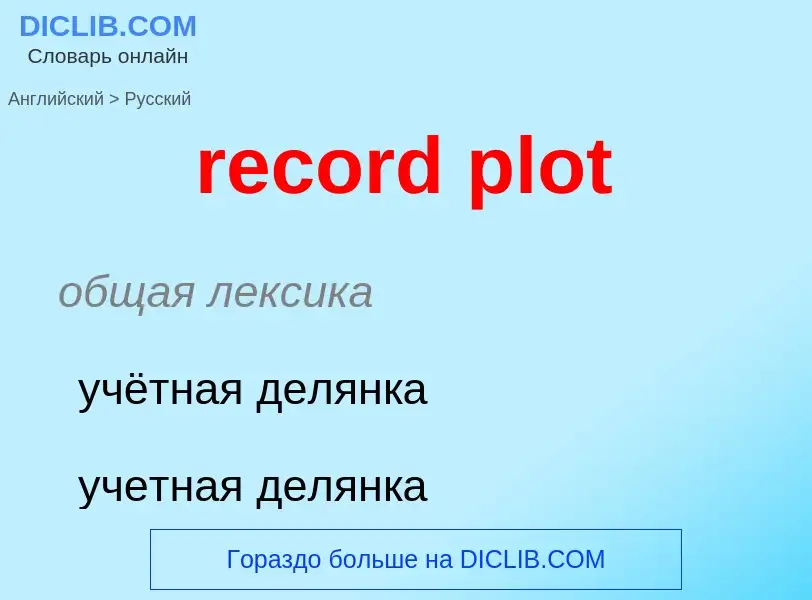 ¿Cómo se dice record plot en Ruso? Traducción de &#39record plot&#39 al Ruso