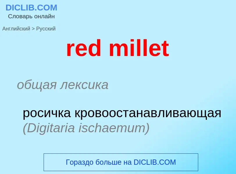 Übersetzung von &#39red millet&#39 in Russisch