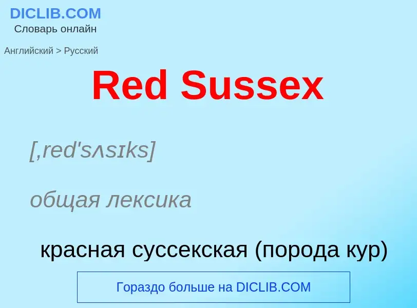 ¿Cómo se dice Red Sussex en Ruso? Traducción de &#39Red Sussex&#39 al Ruso