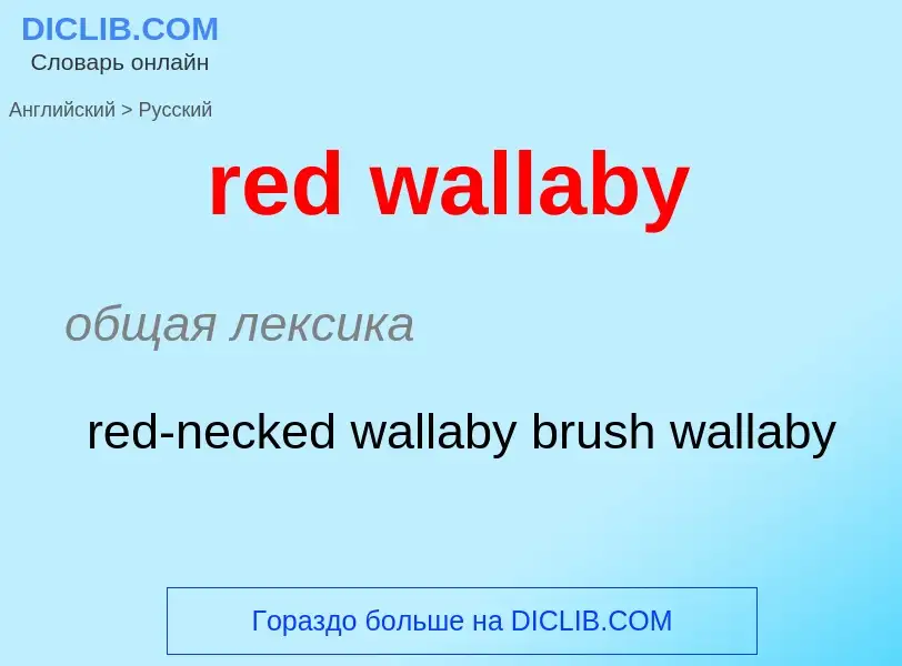 What is the Russian for red wallaby? Translation of &#39red wallaby&#39 to Russian