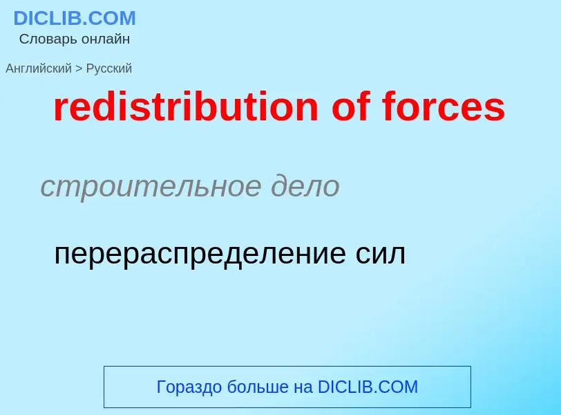 Μετάφραση του &#39redistribution of forces&#39 σε Ρωσικά