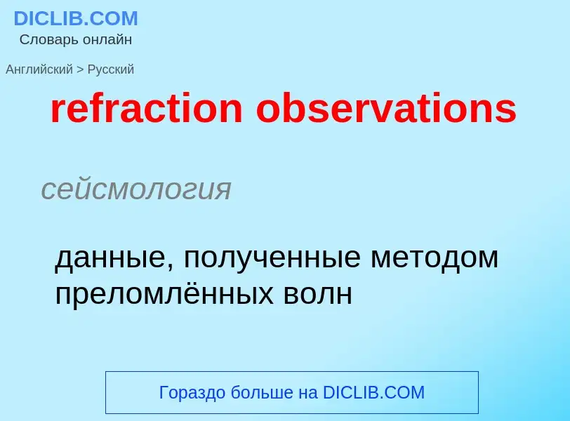 Como se diz refraction observations em Russo? Tradução de &#39refraction observations&#39 em Russo