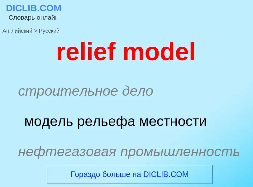 Как переводится relief model на Русский язык