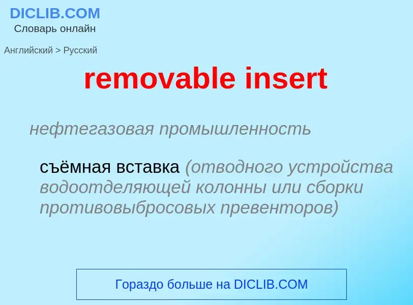 Как переводится removable insert на Русский язык